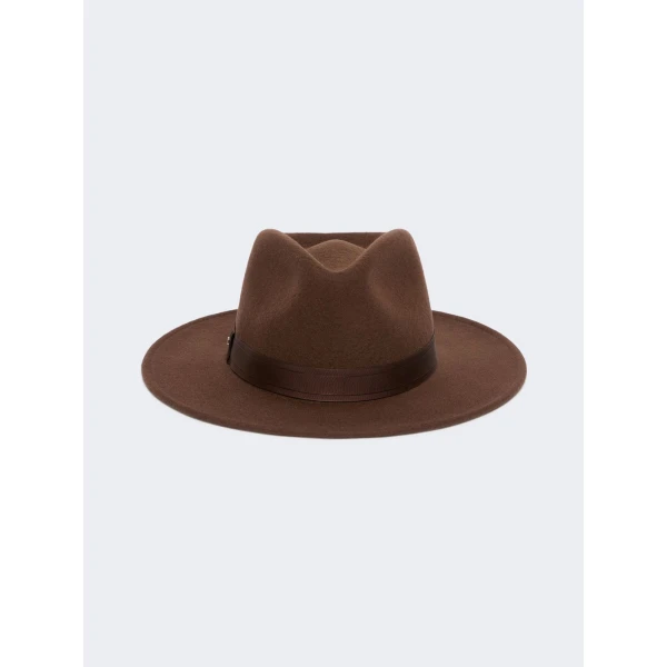 Max Mara Carpa Wool and Cashmere Felt Hat in Rust | Hats | Coveti