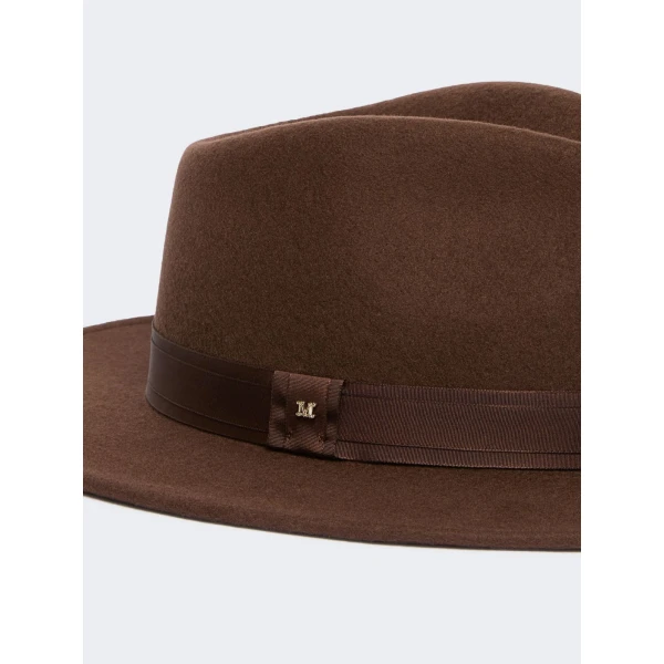 Max Mara Carpa Wool and Cashmere Felt Hat in Rust | Hats | Coveti