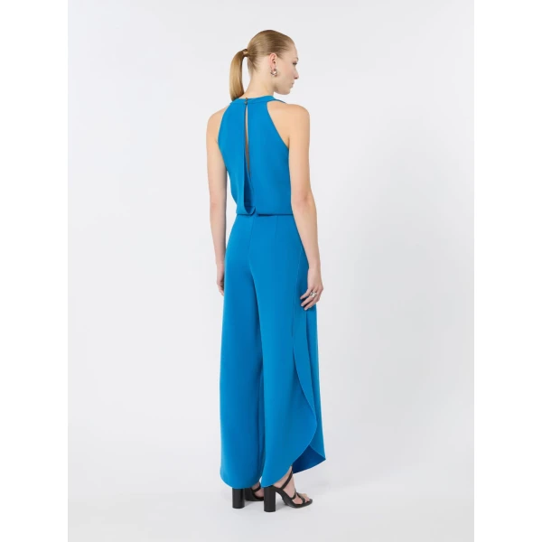 Max Mara Cartone Sleeveless Cady Jumpsuit in Ocean Blue | Jumpsuit | Coveti