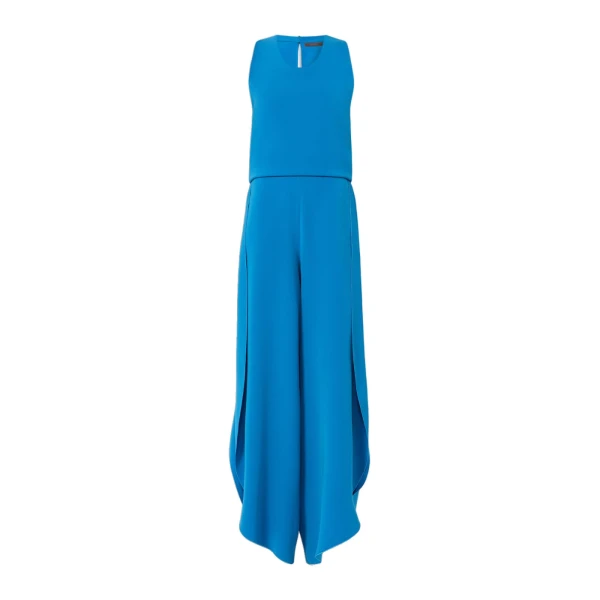 Cartone Sleeveless Cady Jumpsuit in Ocean Blue