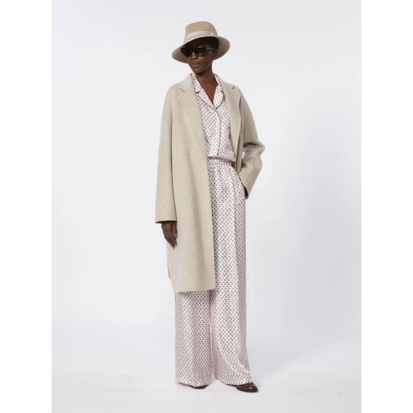 Max Mara Cashmere Robe Coat in Sand | Wool Coat | Coveti