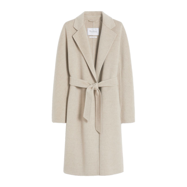 Max Mara Cashmere Robe Coat in Sand | Wool Coat | Coveti
