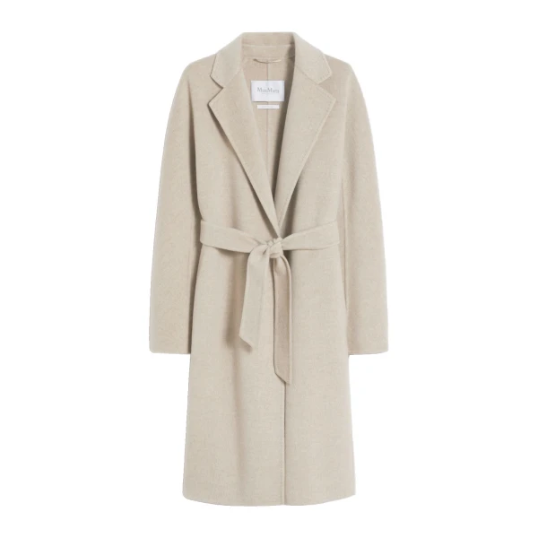 Max Mara Cashmere Robe Coat in Sand | Wool Coat | Coveti