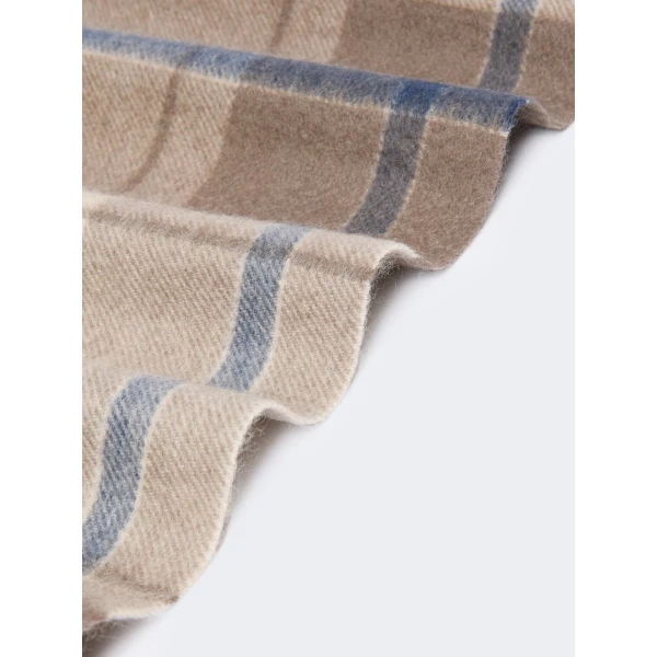 Max Mara Cashmere Tartan Jacquard Scarf in Brown | Scarves | Coveti