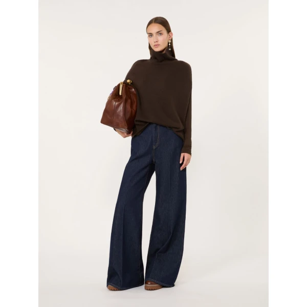 Max Mara Cashmere Turtleneck Cape in Brown | Coats | Coveti