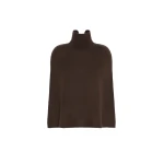 Max Mara Cashmere Turtleneck Cape in Brown | Coats | Coveti