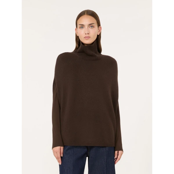 Max Mara Cashmere Turtleneck Cape in Brown | Coats | Coveti