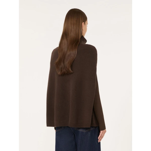 Max Mara Cashmere Turtleneck Cape in Brown | Coats | Coveti