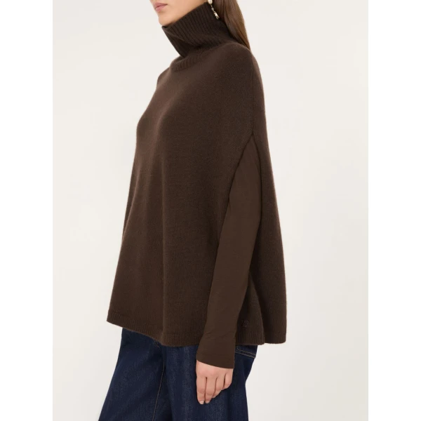 Max Mara Cashmere Turtleneck Cape in Brown | Coats | Coveti