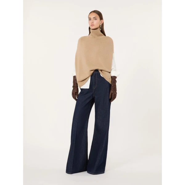 Max Mara Cashmere Turtleneck Cape in Camel | Coats | Coveti