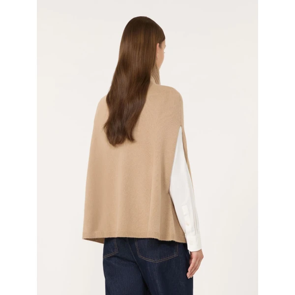 Max Mara Cashmere Turtleneck Cape in Camel | Coats | Coveti