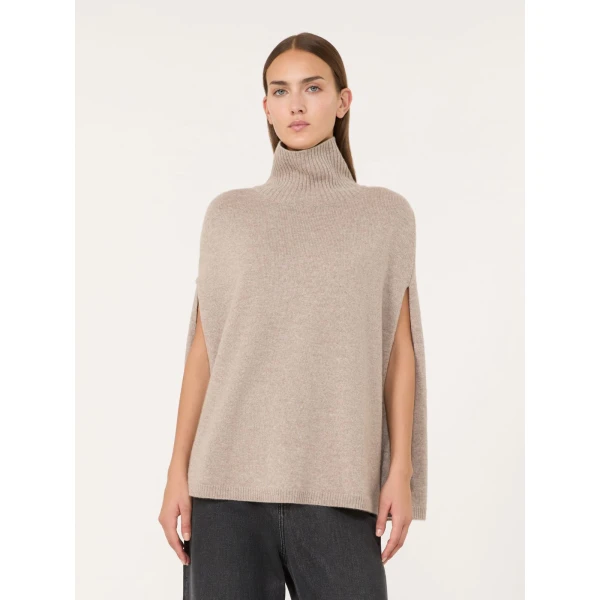 Max Mara Cashmere Turtleneck Cape in Honey | Coats | Coveti
