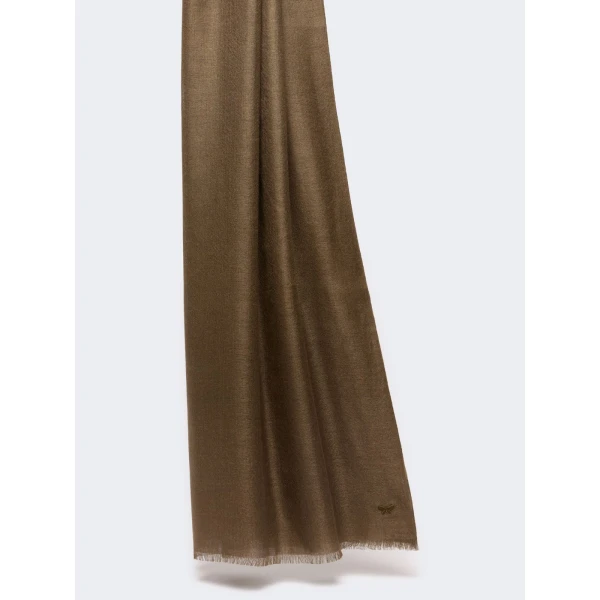 Max Mara Cashmere and Silk Stole in Olive Green | Scarves | Coveti