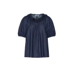 Max Mara Catia Cotton Denim Blouse in Midnight Blue | Blouse | Coveti