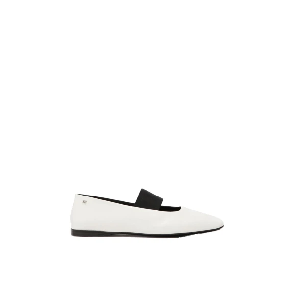 Caucaso Nappa Leather Ballet Flats in Ivory