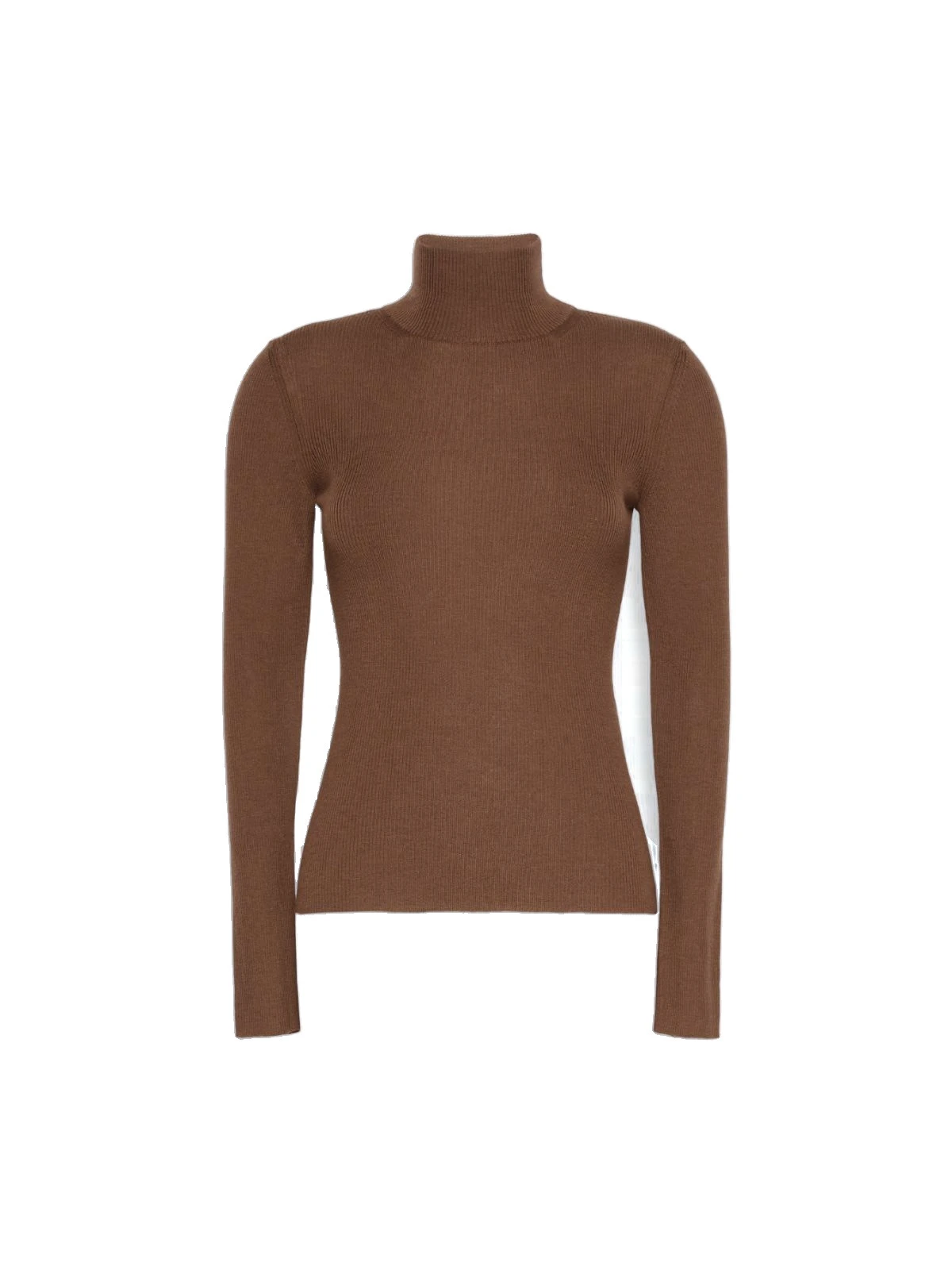Max Mara Cavallo Wool Yarn Polo-Neck Sweater in Brown Max Mara Cavallo Wool Yarn Polo-Neck Sweater in Brown | Turtlenecks | Coveti
