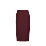 Max Mara Cecina Wool Flannel Midi Skirt in Wine | Pencil Skirts | Coveti