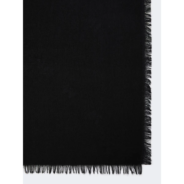 Max Mara Cedro Jacquard Wool and Silk Shawl in Black | Scarves | Coveti