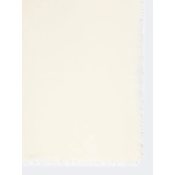 Max Mara Cedro Jacquard Wool and Silk Shawl in White | Scarves | Coveti