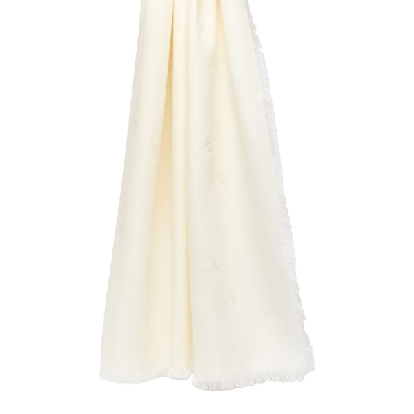 Max Mara Cedro Jacquard Wool and Silk Shawl in White | Scarves | Coveti
