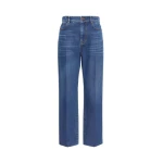 Max Mara Cedro Tapered Cotton Denim Jeans in Navy | Denim | Coveti