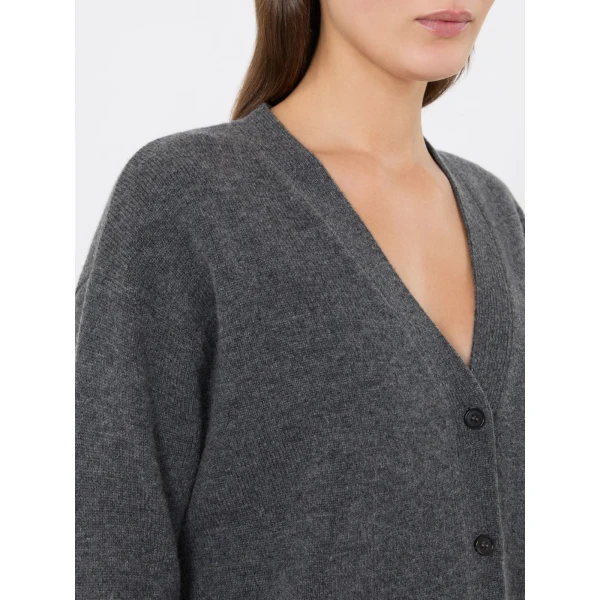 Max Mara Cedro Wool and Cashmere Cardigan in Medium Grey | Cardigan | Coveti