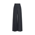 Max Mara Cerbero Polka Dot Viscose and Wool Trousers in Ultramarine | Wide leg pants | Coveti