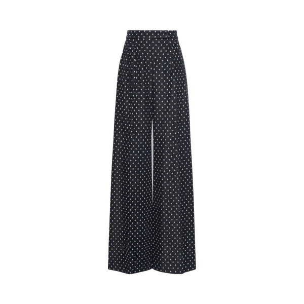 Cerbero Polka Dot Viscose and Wool Trousers in Ultramarine