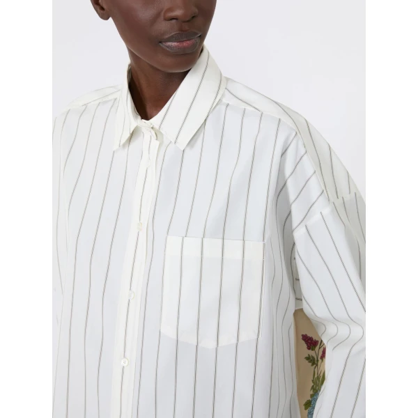 Max Mara Certosa Cotton Shirt with Contrasting Back in Brown | Shirts | Coveti