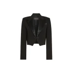 Max Mara Cestino Cady Spencer Jacket in Black | Blazers | Coveti