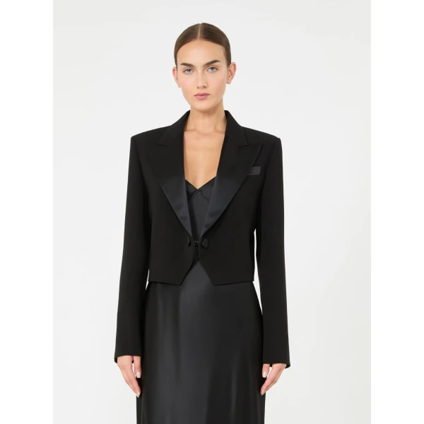 Max Mara Cestino Cady Spencer Jacket in Black | Blazers | Coveti
