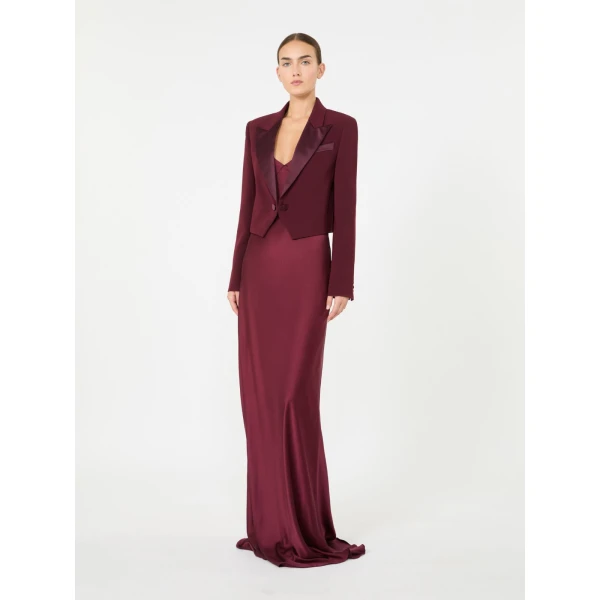 Max Mara Cestino Cady Spencer Jacket in Bordeaux | Blazers | Coveti