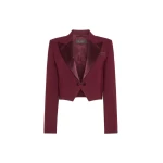 Max Mara Cestino Cady Spencer Jacket in Bordeaux | Blazers | Coveti