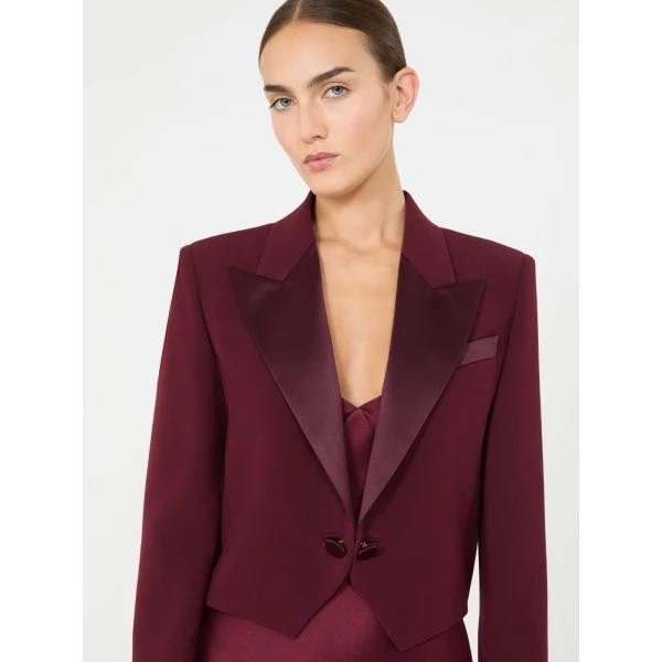Max Mara Cestino Cady Spencer Jacket in Bordeaux | Blazers | Coveti