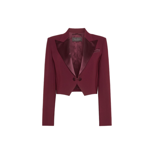 Max Mara Cestino Cady Spencer Jacket in Bordeaux | Blazers | Coveti
