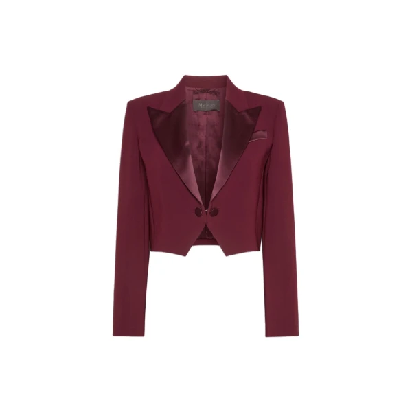 Max Mara Cestino Cady Spencer Jacket in Bordeaux | Blazers | Coveti