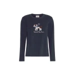 Max Mara Cestino Long Sleeved Jersey T-Shirt in Navy | T-shirts | Coveti