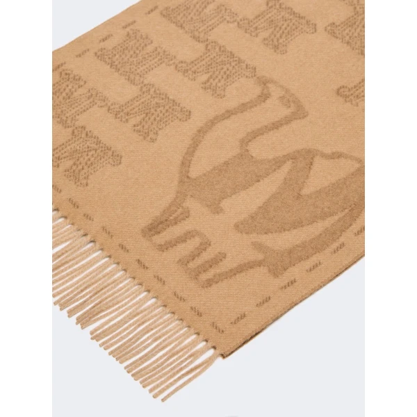 Max Mara Charme Jacquard Cashmere Stole in Camel | Scarves | Coveti