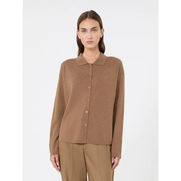 Max Mara Chiara Wool Cardigan in Camel | Cardigan | Coveti