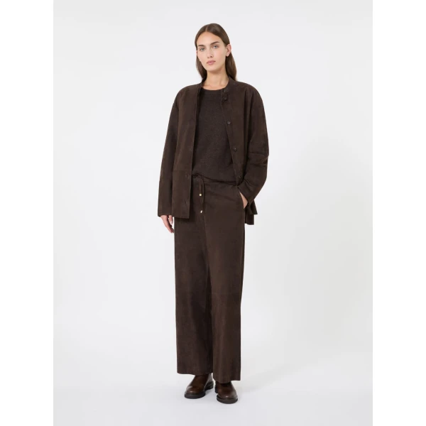 Max Mara Chicca Brushed Cashmere Crew-Neck Sweater in Brown | Sweaters | Coveti