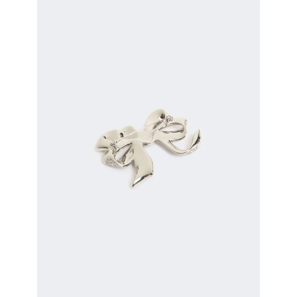 Max Mara Cicala Rhinestone Metal Brooch in Silver | Brooches & Pins | Coveti