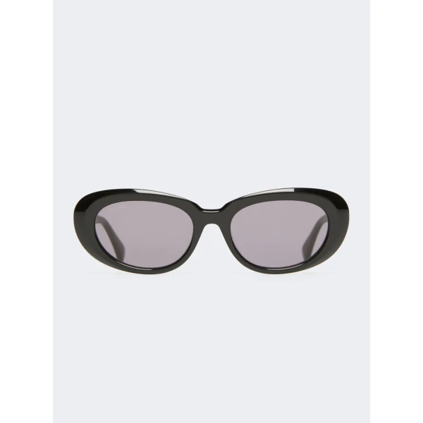 Max Mara Cicogna Oval Sunglasses in Black | Sunglasses | Coveti