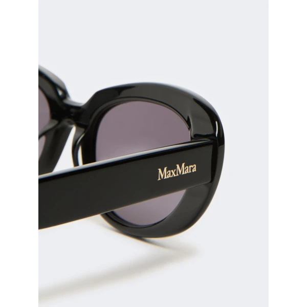 Max Mara Cicogna Oval Sunglasses in Black | Sunglasses | Coveti
