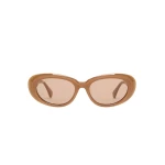Max Mara Cicogna Oval Sunglasses in Camel | Sunglasses | Coveti