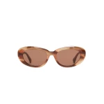 Max Mara Cicogna Oval Sunglasses in Rust | Sunglasses | Coveti