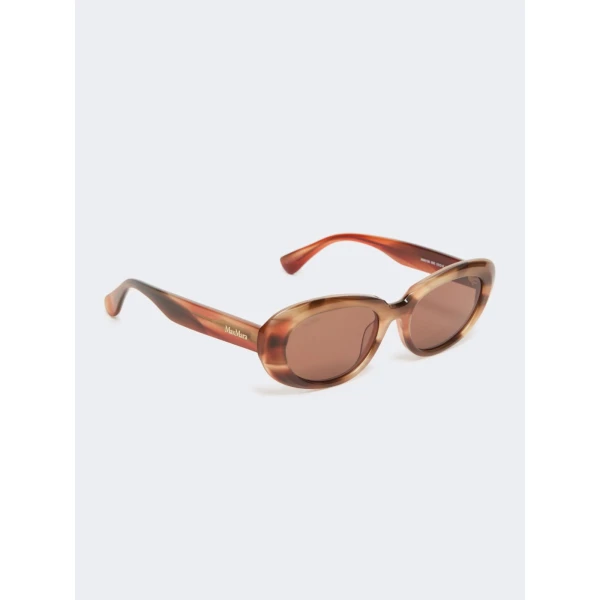 Max Mara Cicogna Oval Sunglasses in Rust | Sunglasses | Coveti