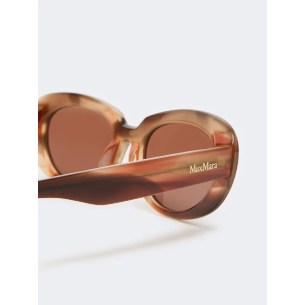Max Mara Cicogna Oval Sunglasses in Rust | Sunglasses | Coveti
