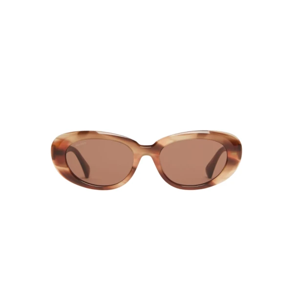 Max Mara Cicogna Oval Sunglasses in Rust | Sunglasses | Coveti