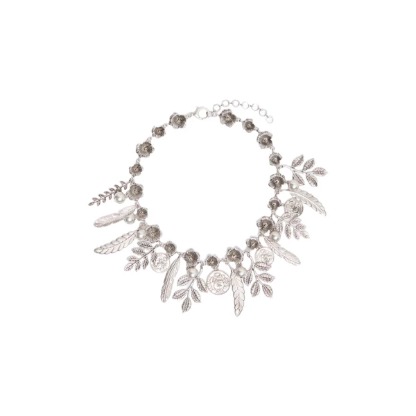 Max Mara Cippo Charm Choker Necklace in Silver | Necklace | Coveti