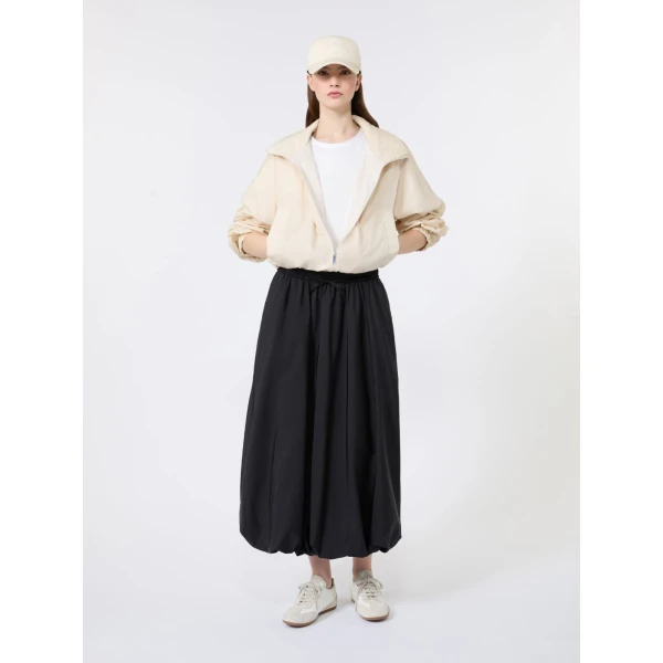 Max Mara Ciurma Long Water-Repellent Canvas Skirt in Black | Maxi Skirts | Coveti